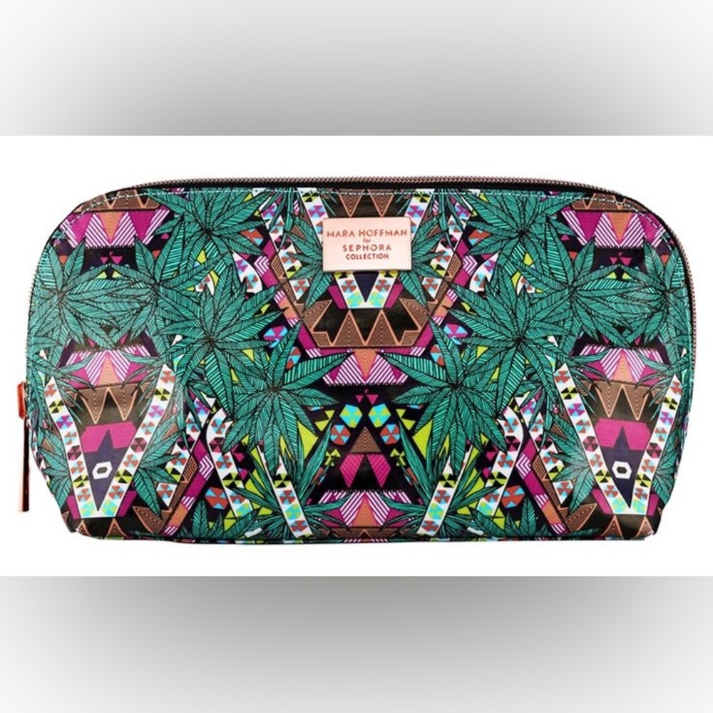 MARA HOFFMAN x Sephora *Kaleidescape* reversible green purple makeup bag pouch